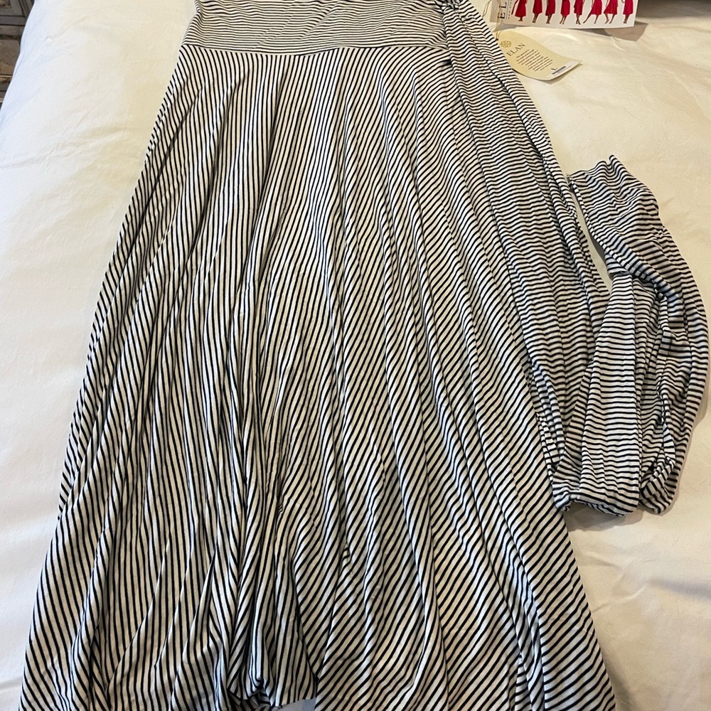 Elan b&w stripe convertible dress, one size, NWT